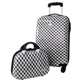 Retro Plaid Carry On Locking Luggage   Luggage