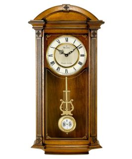 Bulova Hartwick Solid Wood Wall Clock   Wall Clocks