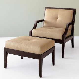 Declan Lounge Arm Chair with Optional Ottoman   Upholstered Club Chairs