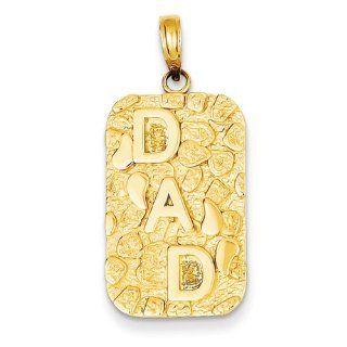 Gold and Watches 14k NUGGET DAD DOGTAG Charm Jewelry