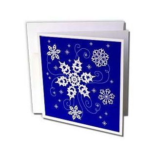 gc_11680_1 Dream Essence Designs Christmas   This artwork features some pretty swirling snowflakes on a lovely blue background   Greeting Cards 6 Greeting Cards with envelopes 