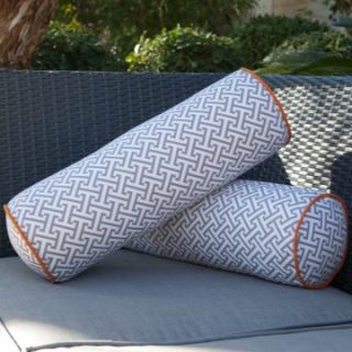 Jiti Maze 21 x 7 Grey / Orange Neckroll Outdoor Pillow   Outdoor Pillows