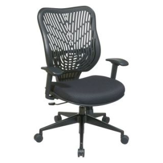 Office Star Unique Self Adjusting Raven SpaceFlex Back and Raven Mesh Seat Managers Chair with Adjustable Arms   Desk Chairs