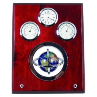 Globe Nautical Plaque Desktop or Wall Clock   Thermometers