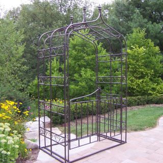 Oakland Living 8.5 ft. Iron Gothic Arbor with Gate   Arbors