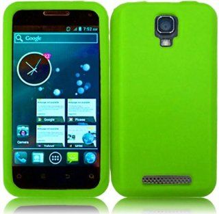 Neon Green Soft Silicone Gel Skin Cover Case for ZTE Engage Cricket V8000 Cell Phones & Accessories