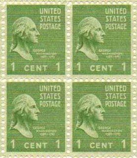 George Washington Set of 4 x 1 Cent US Postage Stamps NEW Scot 804 