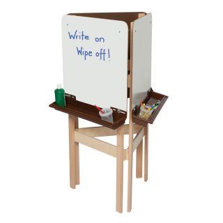 Wood Designs 3 Way Easel with Markerboard and Brown Trays   Learning Aids