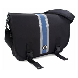 DadGear Messenger Diaper Bag   Blue Center Stripe   Designer Diaper Bags