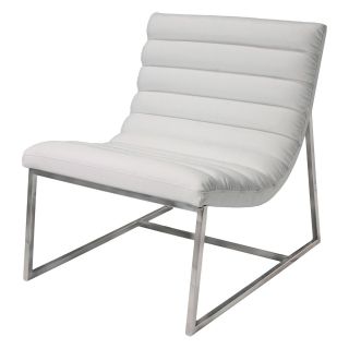 Parisian Leather Sofa Chair   White   Accent Chairs