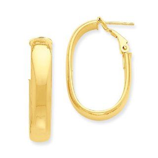 Gold and Watches 14k Oval Hoop Earrings Jewelry