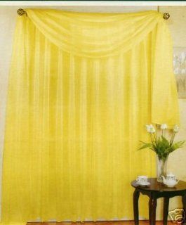 4pc Bright Yellow Solid Sheer Window Panel Brand New Curtain   Window Treatment Sheers