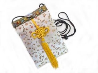 Women's Handmade Brocade Fabric Cross Body Smartphone Case/Pouch Style N Clothing