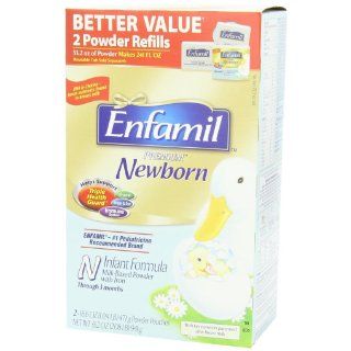 Enfamil Newborn Infant Formula, Refill Pack, 16.6 Ounce  2 Count (Packaging May Vary) Health & Personal Care