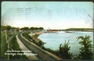 Water Works Salmon Pool RR track Bangor ME postcard '06 Entertainment Collectibles