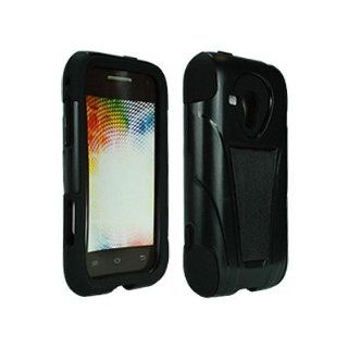 Samsung Galaxy Rush SPH M830 Case Finish Black / Black Cell Phones & Accessories