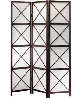 Adesso Apex 3 Panel Room Divider with Walnut Frame   52W x 70H in.   Room Dividers