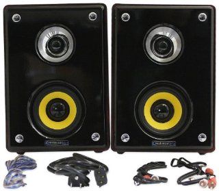 Brand New Technical Pro Mrs43u 4" 50 Watt Pair of Active and Passive Studio Monitors with USB + 1/4" Microphone Inputs Musical Instruments