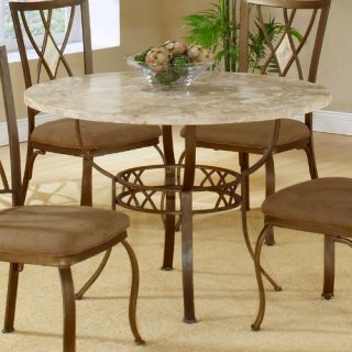 Hillsdale Brookside 45 Inch Diameter Round Dining Table Brown Powder Coat   Dining Tables