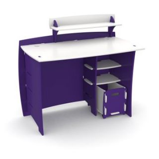 Legare Kids 43 in. Desk with Shelf and File Cart   Purple & White   Kids Desks