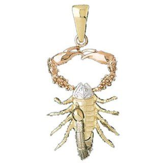 14k Tri Color Gold Scorpio Zodiac Dazzlers Pendant for Chain 9244 Jewelry