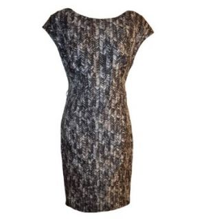 Escada Dress Textured Print Dejona Silk Sheath Size 6