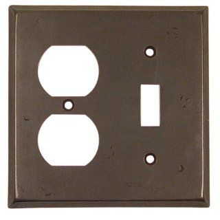 Emtek 29341DB Deep Burgundy Bronze Switch Plate 4 5/8" x 4 5/8" Single Toggle Single Duplex Colonial Style Cast Bronze Switch Plate    