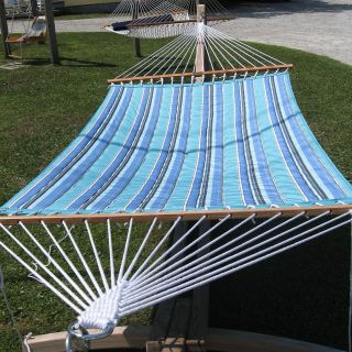 Outer Banks Waterfall Quilted Outdura Fabric Hammock with Stand   Outdoor Hammocks