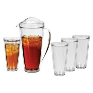 Creative Bath Insulated 70 oz. Pitcher and 22 oz. Tumblers   Set of 5   Outdoor Drinkware
