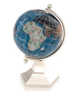 Kalifano Marine Blue 3 in. Gemstone Globe with Contempo Stand   Globes
