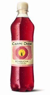 Carpe Diem Kombucha Tea, Cranberry, 16.9 Ounce Bottles (Pack of 12)  Fruit Juices  Grocery & Gourmet Food