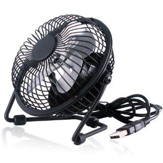 Black Durable Quiet 4 Inch Aluminium Blade High Velocity Fan Usb Personal Desk Fan Computers & Accessories