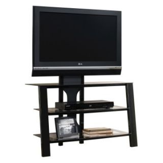 Sauder Mirage Panel TV Stand with Mount   Black   TV Stands