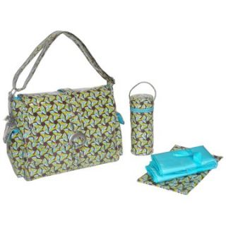 Kalencom Laminated Buckle Diaper Bag   Pinwheels   Blue   Designer Diaper Bags