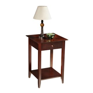 Convenience Concepts American Heritage End Table with Shelf and Drawer   Espresso   End Tables