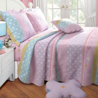 Greenland Home Fashions Polka Dot Stripe   2 Piece Quilt Set   Quilts & Coverlets