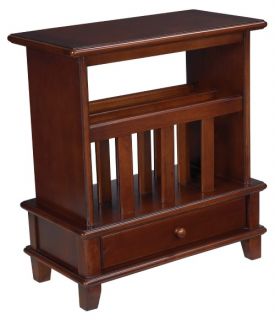 Hammary Chairsides Rectangular Chairside Table with Magazine Rack   Medium Cherry   End Tables