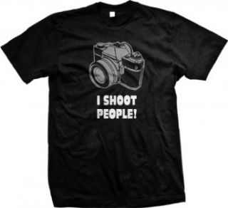 I Shoot People T shirt, Funny College T shirts Novelty T Shirts Clothing
