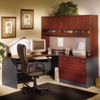 Bush Series C Corner Desk and Hutch with Lateral File   Desks