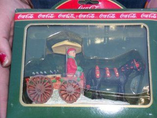 Coca Cola Town Square Collection Horse Drawn Wagon Coke Delivery & Coke Accessory #7910   Christmas Ornaments
