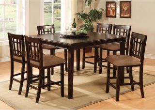 Furniture of America Jameson 7 Piece Counter Height Table Set   Dark Cherry   Dining Table Sets