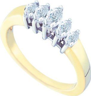 Diamond Wedding Band Ring 0.54CTW DIAMOND FASHION BAND 10KT Yellow Gold Engagement Rings Jewelry