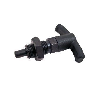GN 817.4 Series Steel Indexing Plunger with T Handle, Type C with Rest Position, with Lock Nut, M12 x 1.5mm Thread Size, 22mm Thread Length, 19 Newton Spring Load End Metalworking Workholding