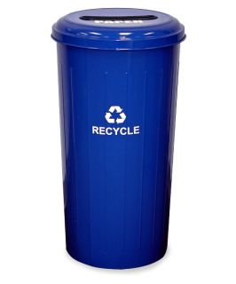Witt Industries Paper Slot 22 Gallon Blue Recycling Bin   Recycling Bins