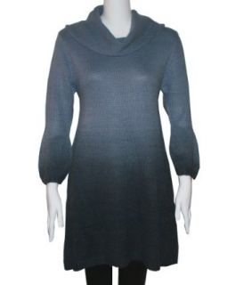 Ladies Thick Blue Turtle Neck Sweater, Synthetic & Mohair Wool blend. Pullover Sweaters