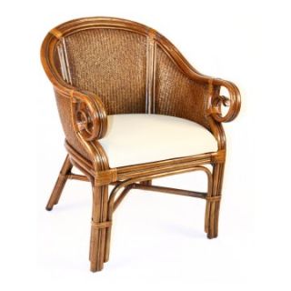 Hospitality Rattan Sunset Reef Indoor Rattan & Wicker Club Chair with Cushions   TC Antique   Accent Chairs