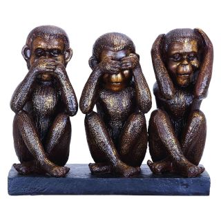 Benzara 9H in. Monkey Speak See Hear No Evil Sculpture   Sculptures & Figurines