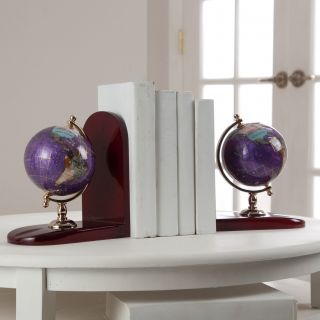 Gemstone Globe Bookends   Purple   Bookends