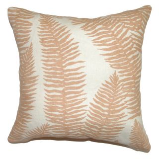 The Pillow Collection Udele Leaf Pillow   Coral   Decorative Pillows