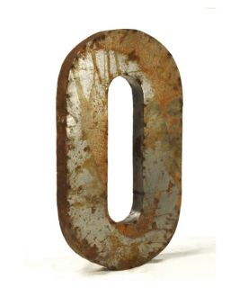 Number 0 Metal Wall Art   24.5W x 36H in.   Wall Sculptures and Panels